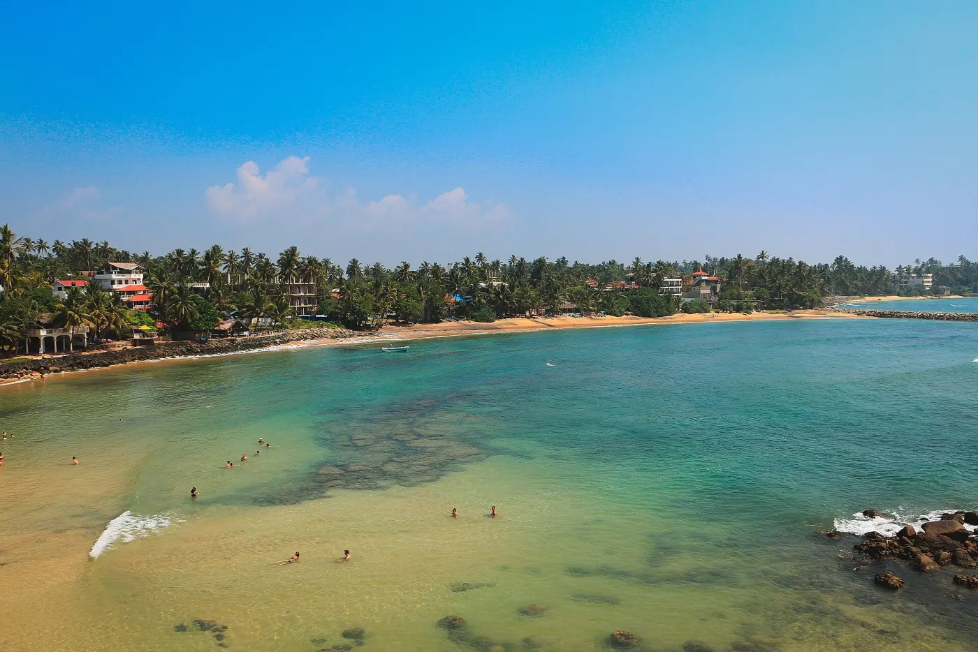 Mirissa beach near Matara from the air